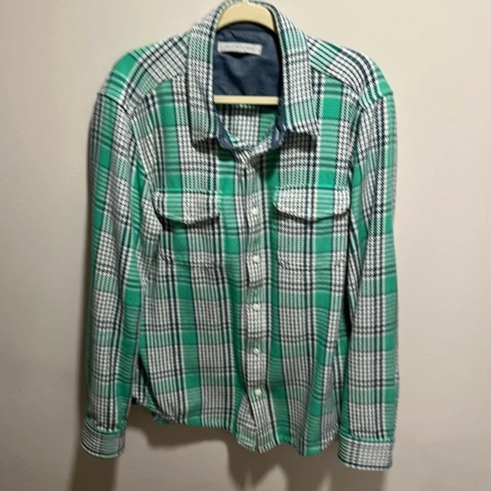 Outerknown Blanket Shirt XL Extra Large Green White